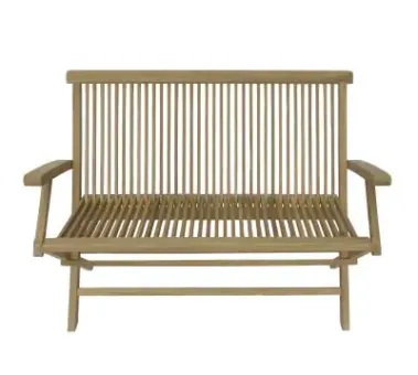 Bank mit Armlehne aus Teakholz, 120 cm Länge 